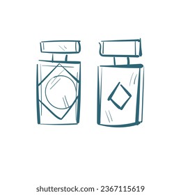 ilustración de doodle de vector de perfume dibujo de línea aislada dibujado a mano