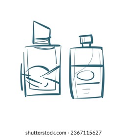 ilustración de doodle de vector de perfume dibujo de línea aislada dibujado a mano