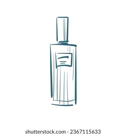 ilustración de doodle de vector de perfume dibujo de línea aislada dibujado a mano