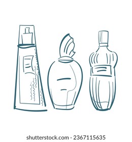 perfume vector doodle illustration isolated line art sketch hand drawn
