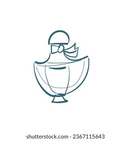 perfume vector doodle illustration isolated line art sketch hand drawn