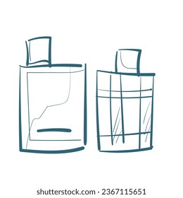 perfume vector doodle illustration isolated line art sketch hand drawn