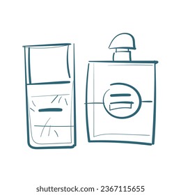 perfume vector doodle illustration isolated line art sketch hand drawn