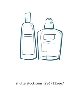 ilustración de doodle de vector de perfume dibujo de línea aislada dibujado a mano