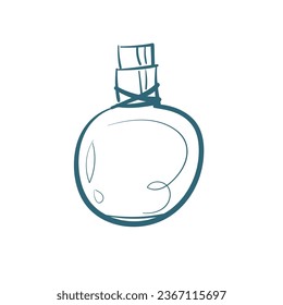 ilustración de doodle de vector de perfume dibujo de línea aislada dibujado a mano