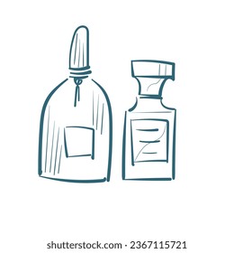 ilustración de doodle de vector de perfume dibujo de línea aislada dibujado a mano