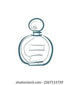 ilustración de doodle de vector de perfume dibujo de línea aislada dibujado a mano