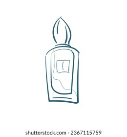 ilustración de doodle de vector de perfume dibujo de línea aislada dibujado a mano