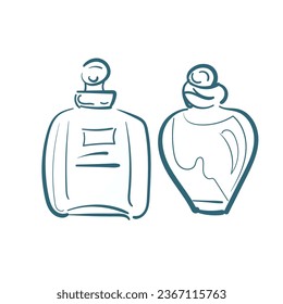 ilustración de doodle de vector de perfume dibujo de línea aislada dibujado a mano