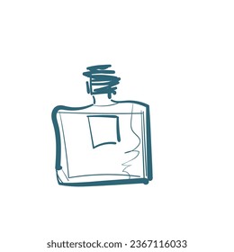 ilustración de doodle de vector de perfume dibujo de línea aislada dibujado a mano