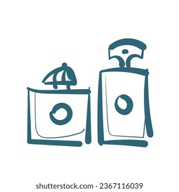 ilustración de doodle de vector de perfume dibujo de línea aislada dibujado a mano