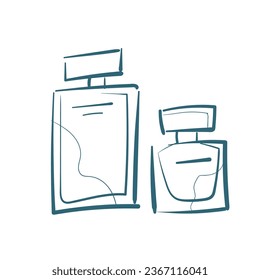 ilustración de doodle de vector de perfume dibujo de línea aislada dibujado a mano