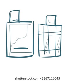 ilustración de doodle de vector de perfume dibujo de línea aislada dibujado a mano