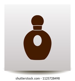 Perfume vector icon on a realistic paper background with shadow. Flat design style