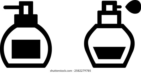Perfume Vector Icon Set – Elegant Fragrance and Luxury Bottle Designs
