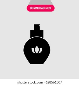 Perfume Vector Icon, The symbol of bottle of perfume with pattern. Simple, modern flat vector illustration for mobile app, website or desktop app