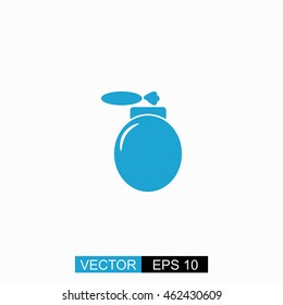 Perfume vector. Isolated blue icon on white background.