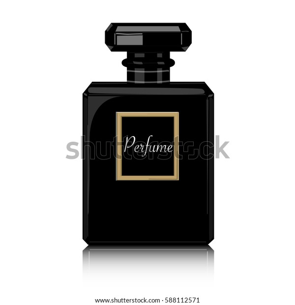 Perfume Vector Print Black Bottle Haute Stock Vector Royalty Free