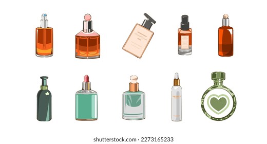 Perfume vector set collection graphic clipart design