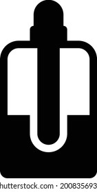 perfume with white background. perfume is a symbol of professtion .glyph flat icon.