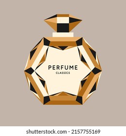 Perfume for women. The image of perfume bottles. Beautiful vector image in a flat style for design.