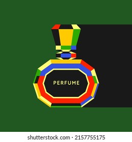 Perfume for women. The image of perfume bottles. Beautiful vector image in a flat style for design.