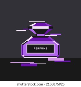 Perfume for women. The image of perfume bottles. Beautiful vector image in a flat style for design.