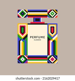 Perfume for women. The image of perfume bottles. Beautiful vector image in a flat style for design.