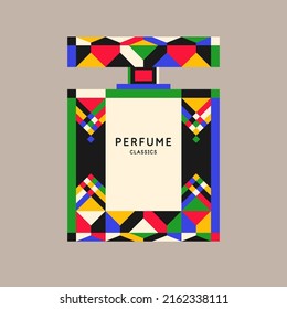 Perfume for women. The image of perfume bottles. Beautiful vector image in a flat style for design.