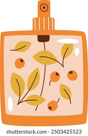Botella de perfumes con bayas Ingredientes Ilustración vectorial