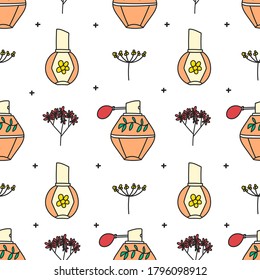 Perfumes Illustration, Seamless Pattern, Vector Illustration EPS 10.