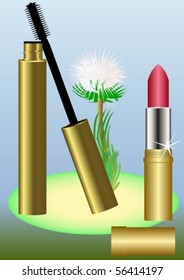 Perfumes for women against the background of a dandelion.