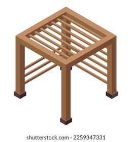 Pergola architecture icon isometric vector. House building. Summer garden