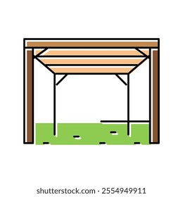 pergola backyard construction color icon vector. pergola backyard construction sign. isolated symbol illustration