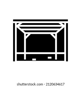 pergola backyard construction glyph icon vector. pergola backyard construction sign. isolated contour symbol black illustration