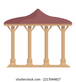 Vector de dibujos animados de icono de construcción pérgola. Casa de bodas. Jardín de gazebo