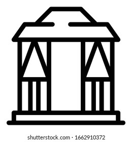 Pergola gazebo icon. Outline pergola gazebo vector icon for web design isolated on white background