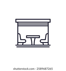 pergola icon on white, line vector