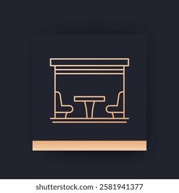 pergola line icon, gold on dark