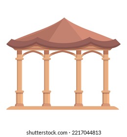 Pergola pavilion icon cartoon vector. Wedding house. Park architecture