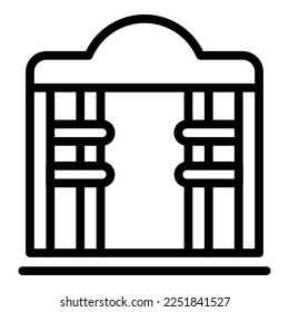 Pergola pavilion icon outline vector. Garden park. Wood building