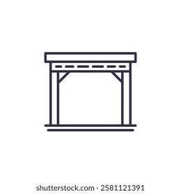pergola for terrace line icon on white