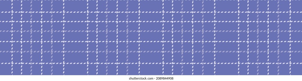 Peri purple tartan color of the year border texture. Tonal gingham checkered trendy texture background. Soft pastel periwinkle blue vector repeat tile swatch.