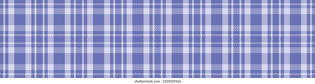 Peri purple tartan color of the year border texture. Tonal gingham checkered trendy texture background. Soft pastel periwinkle blue vector repeat tile swatch.