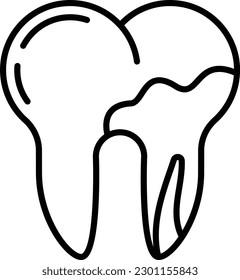 Concepto de Absceso Periápico, diseño de iconos vectoriales de efecto tartar y Plaque, símbolo de la odontología, signo de la atención de la salud, ilustración del instrumento dental 