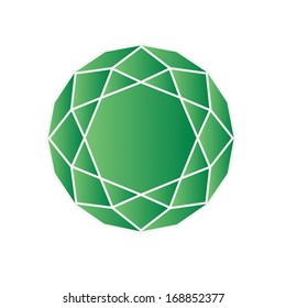 Peridot or chysolite gemstone isolated on white background