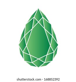 Peridot or chysolite gemstone isolated on white background