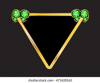 Peridot Stone Quotes on Gold Metal Speech Bubble over Pinstripe Background.  Vector EPS-10 file, transparency used. 