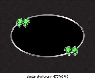 Peridot Stone Quotes on Silver Metal Speech Bubble over Pinstripe Background. Vector EPS-10 file, transparency used. 