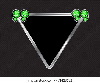 Peridot Stone Quotes on Silver Metal Speech Bubble over Pinstripe Background.  Vector EPS-10 file, transparency used. 
